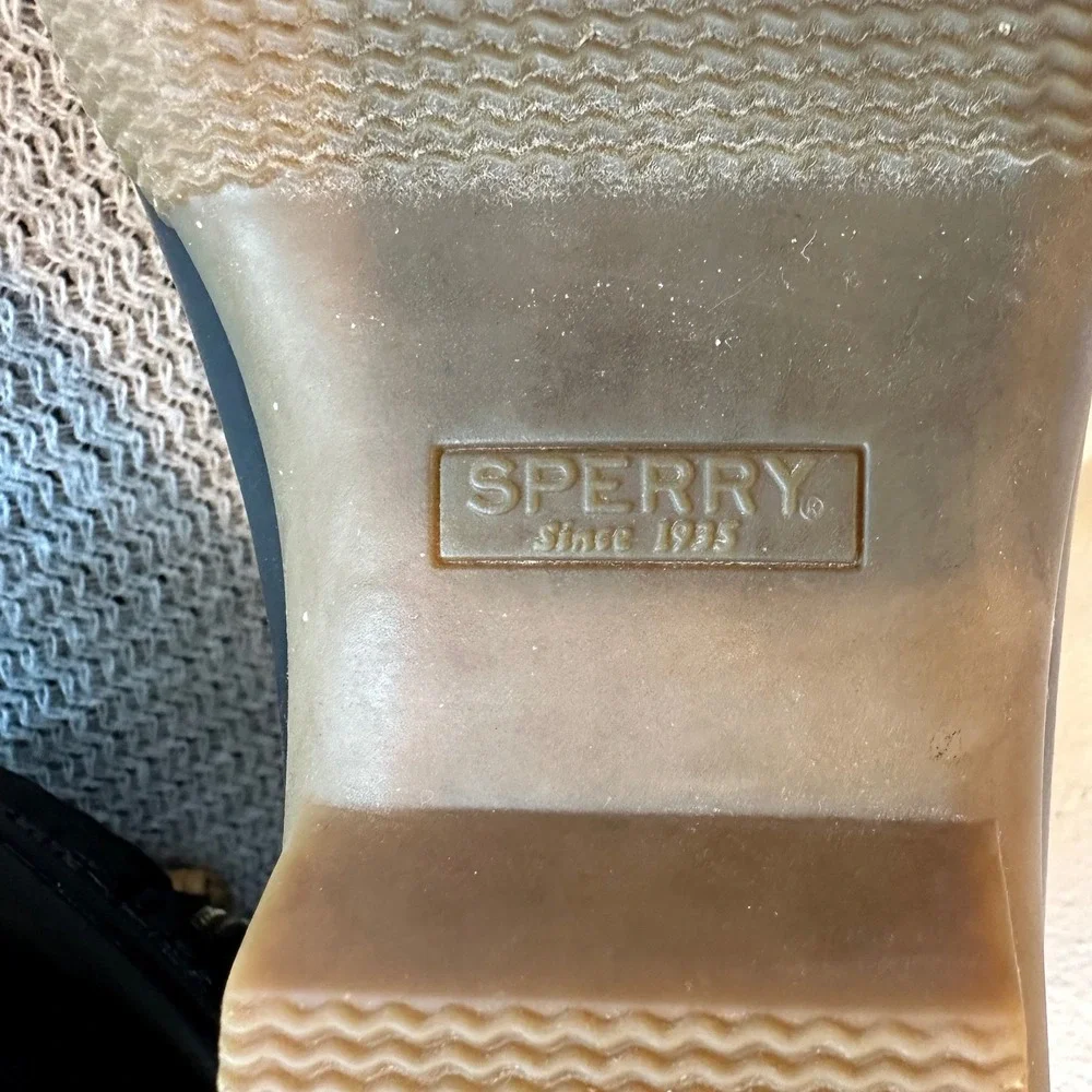 Sperry Saltwater Duck Boots Womens 6.5 Black Quilted Waterproof Outdoor Classic